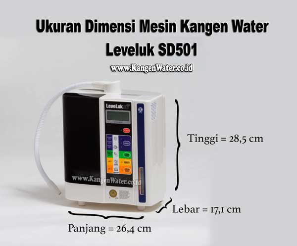 ukuran dimensi mesin kangen water leveluk sd501
